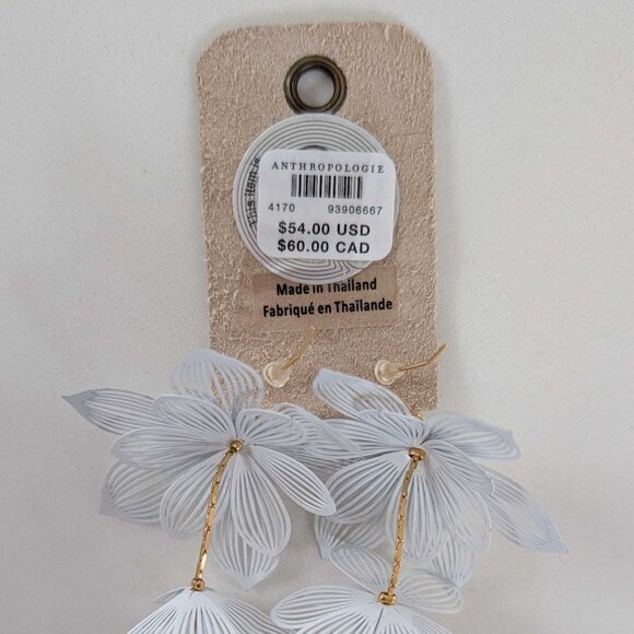 NEW Anthropologie Sunset Painted Floral Drop Earrings - Picture 5 of 5